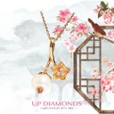 Floral Love系列 紅寶石珍珠鑽石墜飾