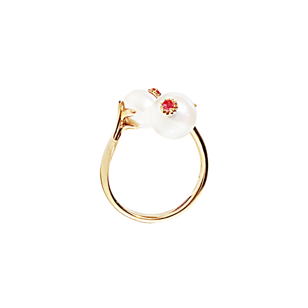 Floral Love系列 紅寶石珍珠戒指