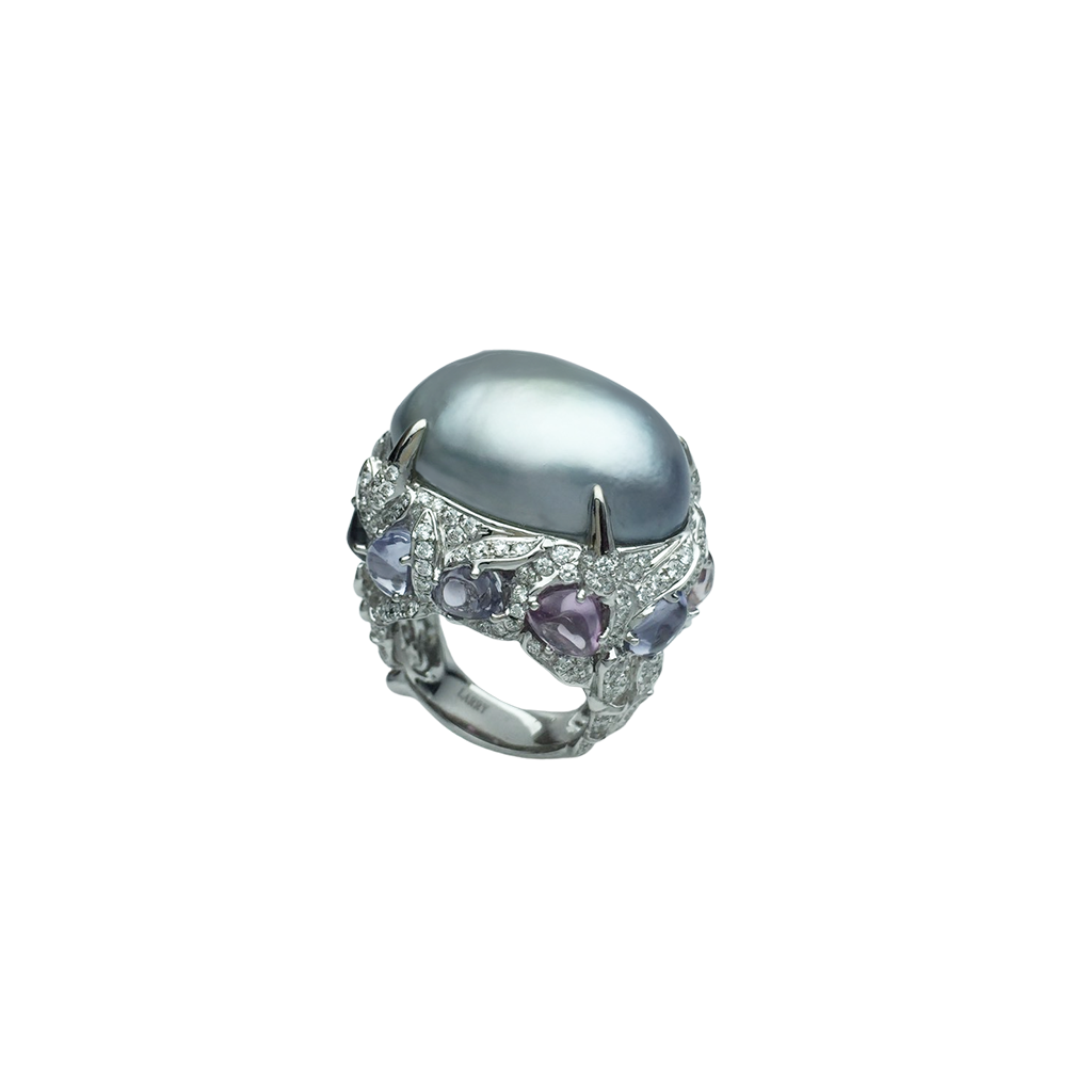 Virtuu系列 藍寶石鑽石珍珠戒指