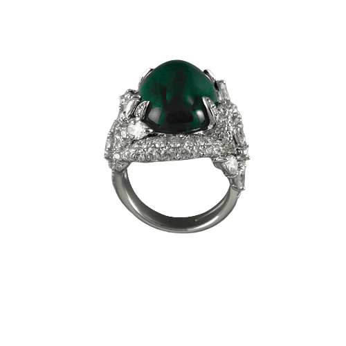 Royalle系列 袓母綠鑽石戒指