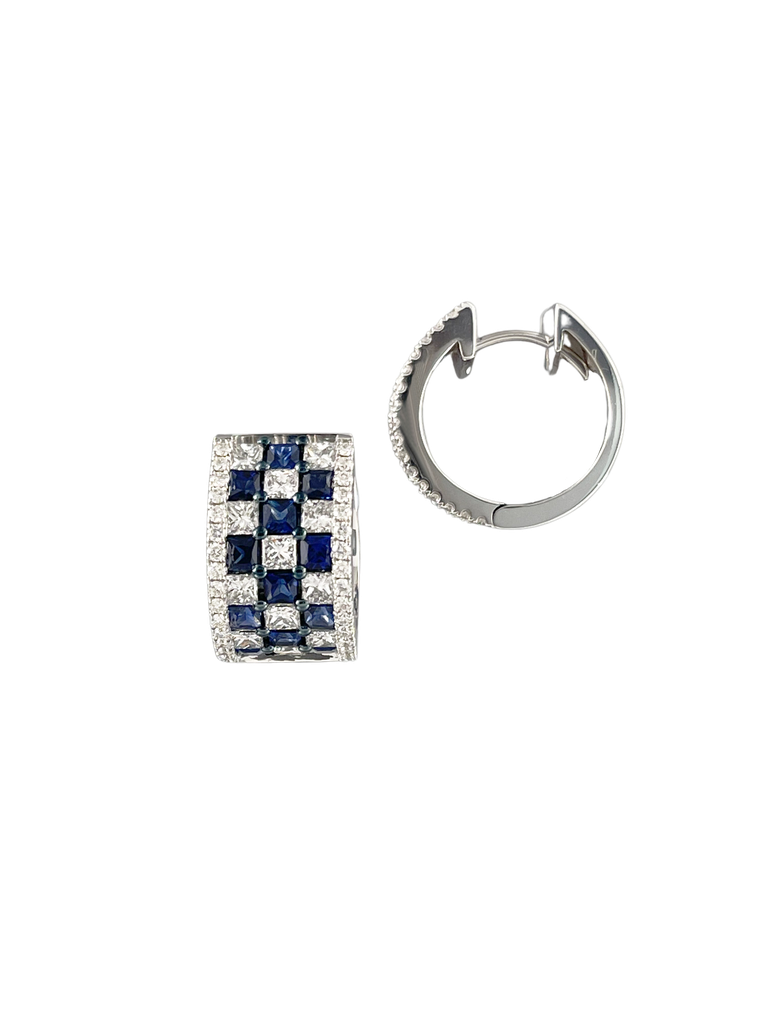 藍寶石鑽石耳環