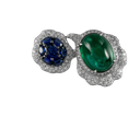 Royalle系列 藍寶石袓母綠鑽石戒指